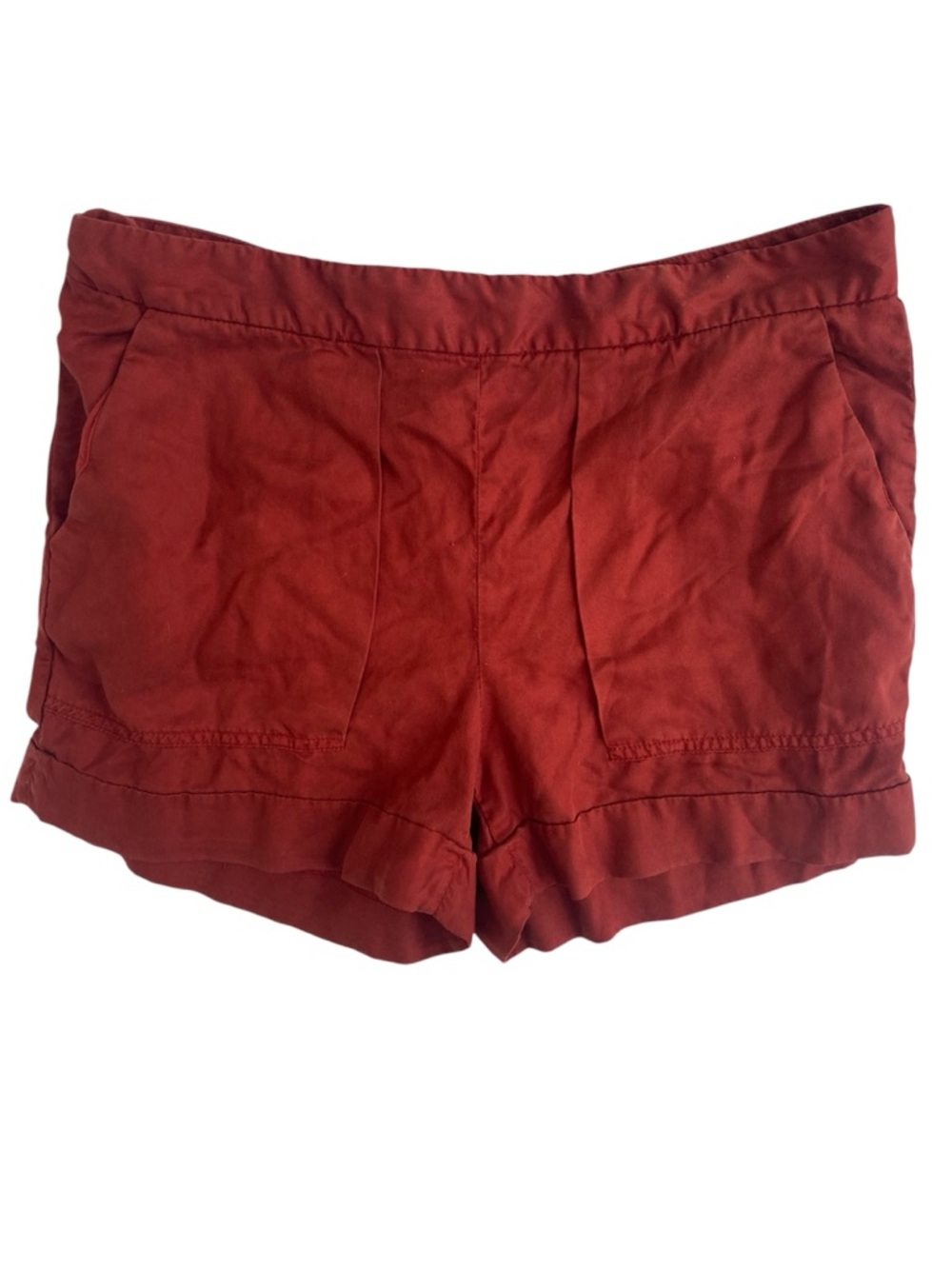 Zara High-Waist Rust Red Shorts